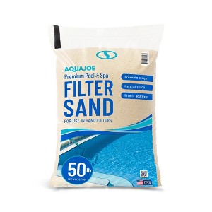 Aqua Joe Premium Pool & Spa Filter Sand for Above & In-Ground Pools, Natural Silica & Free of Additives, Residential & Commercial Use, 50lb, FLTSAND50 - 1 of 4
