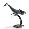 SPI Home Brass Whale Pair on Wave Sculpture – Ocean-Inspired Tabletop Accent, 12” Tall - 2 of 3