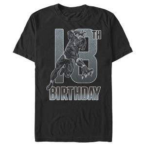 Men's Marvel Black Panther 18th Birthday Action Pose T-Shirt - 1 of 4