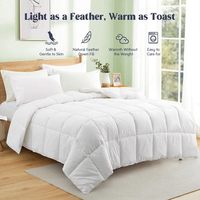 Peace Nest Light  & All-season Warmth White Goose Down Comforter Duvet Insert with 360TC Fabric