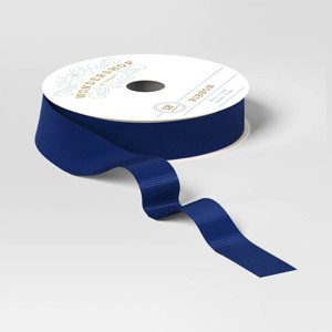 Cozy Christmas Premium Ribbon Dark Blue - Wondershop™ - 1 of 3