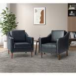 Set of 2 Bonita Transitional Vegan Leather Armchair with Removable Seat Cushion and  Nailhead Trims | ARTFUL LIVING DESIGN