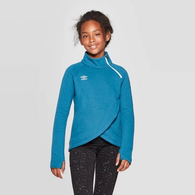 Umbro Girls Asymmetrical Fleece Pullover Jade Green S BrickSeek