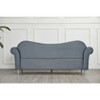Velvet Rolled Arm Chesterfield Loveseat Sofa with Two Pillow,Tufted for Office Home - 2 of 4
