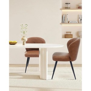 Dining Chairs Set of 4,Modern Kitchen Chairs,Comfy from Upholstered,Ergonomic Backrest,Metal Legs for Dining Room Bedroom - 1 of 4