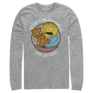 Men's The Simpsons Ralph and His Cat Long Sleeve Shirt - 1 of 4