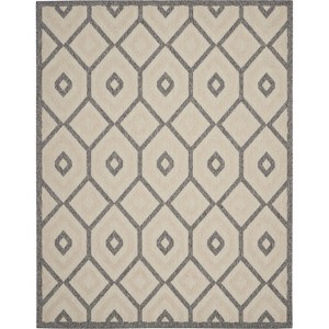 Nourison Palamos Contemporary Diamonds Indoor/Outdoor Cream Area Rug - 1 of 4