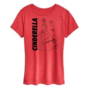 Women's - Disney - Cinderella Sketch Short Sleeve Graphic T-Shirt - 1 of 4