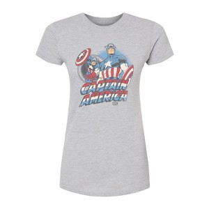 Women's - Marvel - Captain America Pastel Super Hero Fitted Graphic T-Shirt - 1 of 2