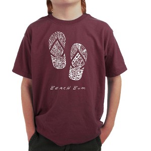 LA Pop Art Boy's Word Art T-shirt - BEACH BUM - 1 of 4