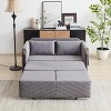 Modern Sofa Bed with 2 Detachable Arm Pockets, Loveseat Multiposition adjustable Sofa with Polyesterll Out Bed with Bedhead, 2 Pillows and Living Room - 3 of 4