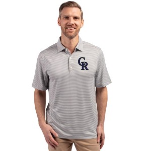 Colorado Rockies Cutter & Buck Forge Eco Double Stripe Stretch Recycled Mens Big &Tall Polo - 1 of 1