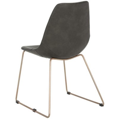 Dorian Grey and Copper Leather Dining Chair Set