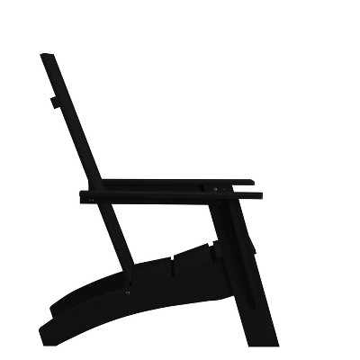 Sawyer Black Resin Adirondack Chair with Cushions