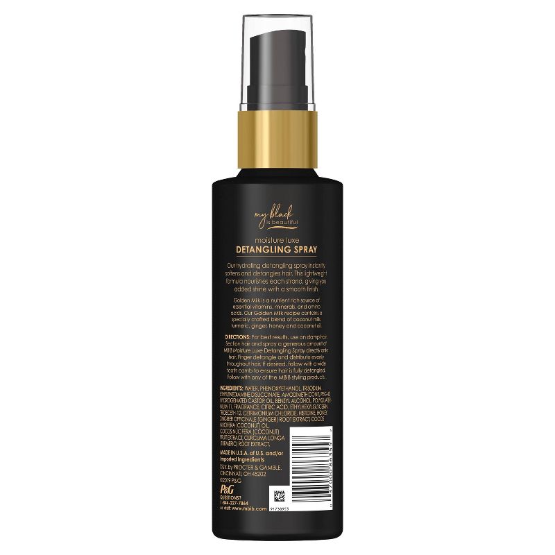 My Black is Beautiful Sulfate Free Moisturizing Luxe Detangler Spray with Golden Milk for Curly Hair-7.6 fl oz, 3 of 9