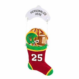 Enesco 6.0 Inch Sports  Stocking Sport Helmet Football Diy Personalize Tree Ornaments - 1 of 3