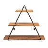 Sagebrook Home 20" Wooden Triangle Shelf with Metal Frame - 3 Tiered Wall Shelf in Brown - Rustic Farmhouse Contemporary - 3 of 4
