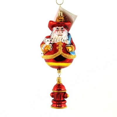  Christopher Radko Firehouse Cheer Fireman Fire Hydrant  -  Tree Ornaments 