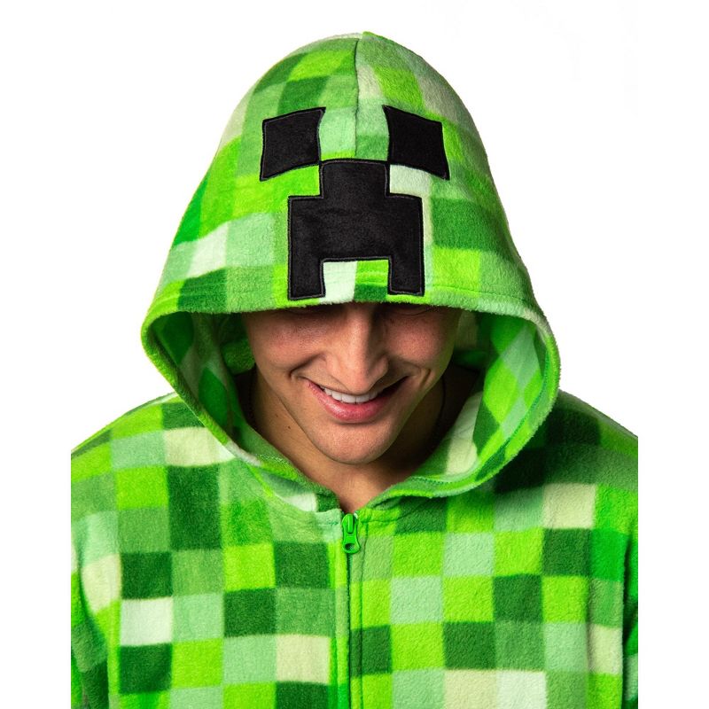Minecraft Creeper Costume Pajama Outfit One Piece Union Suit, 2 of 5