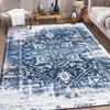 Vintage Floral Medallion Living Room Rugs, Soft Washable Non Slip Large Carpet for Bedroom Dining Room Office - 2 of 4