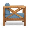 Modern Patio Arm Chair,High-quality Patio Chair With Cross-back Acacia Wood Frame,Patio Chairs With Traditional Slatted Seating-Maison Boucle - 4 of 4