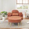 TIRAMISUBEST 43" Round Corduroy Upholstered Sofa with Ottoman Tray Adjustable Headrest Cozy Apartment, Modern Furniture - 2 of 4