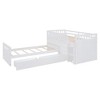 Twin Low Loft Bed with 7 Drawers and Full Guardrails, L-Shaped Twin Loft and Twin Platform Bed for Kids Teens Bedroom - 4 of 4