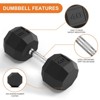 Rubber Coated Hex Dumbbell Weight Set, Multiple Sizes Exercise & Fitness Dumbbells,40LB Set, for Muscle Toning, Strength Building - 2 of 4