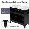 TOBILI 36" Bathroom Vanity with Sink, Black Bathroom Cabinet with Drawers, Solid Frame and MDF Board, One Package - 3 of 4