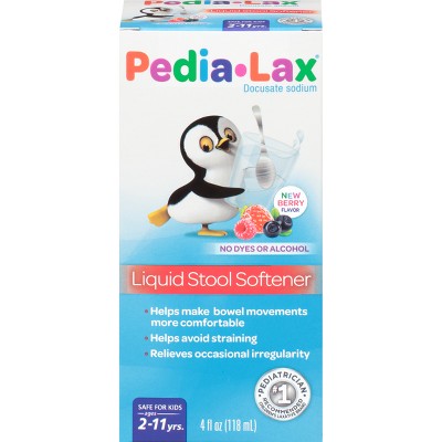 Pedia-Lax Liquid Stool Softener for Kids Ages 2-11 - Berry Flavor - 4 fl oz