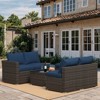 ELJGET 4 Piece Patio Furniture Set for 5 Person, Outdoor Sectional Sofa PE Rattan Conversation Set with Table & Thickened Cushions - 2 of 4