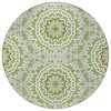 Olive Green And Ivory Floral Medallion Washable Indoor Outdoor Area Rug - 4 of 4