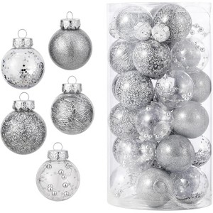 30 Pcs Christmas Ball Ornaments,2.36 in/6 cm Christmas Balls,Christmas Plastic Decorative Baubles - 1 of 4
