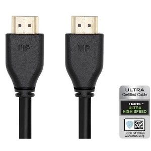 Monoprice 8K Certified Ultra High Speed HDMI Cable - 25 Feet - Black, 8K@60Hz 48Gbps CL2 In-Wall Rated 24AWG For Gaming Consoles PS5 Xbox X S - 1 of 4