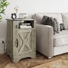 Heynemo Farmhouse Nightstand with Charging Station, Tall Bedside Table with X-Shaped Design, Wooden Rustic End Table - 2 of 4