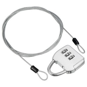 Unique Bargains Double Loop Luggage Security Steel Cable with 3-Digit Combination Lock - 1 of 4