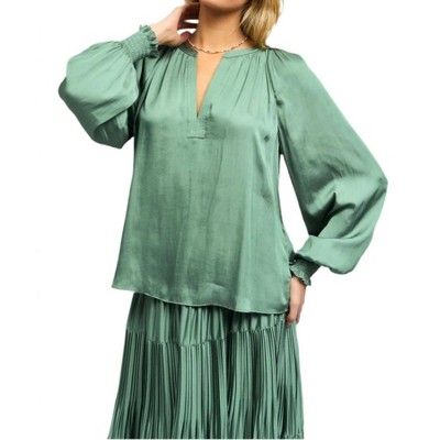 Women's Smocked Cuff Blouse - current air