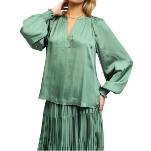Women's Smocked Cuff Blouse - current air - 1 of 4