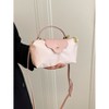 Hachikiko Blush Pink Mini Crossbody Bag - Lightweight Nylon Saddle Bag with Top Handle - 3 of 4