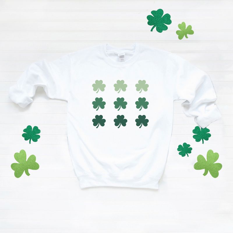 Simply Sage Market Women's Graphic Sweatshirt Clover Chart St. Patrick's Day, 4 of 5
