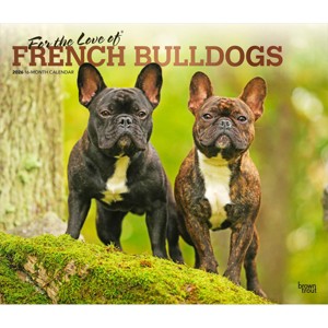 BrownTrout For the Love of French Bulldogs 2026 14"x24" Hanging Deluxe Wall Calendar Plastic-Free - 1 of 4