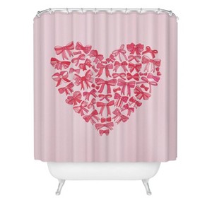 Deny Designs Valentina Ramos Heart Full of Bows Shower Curtain - 1 of 3