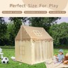 Etokfoks Kids Playhouse Tent Indoor Outdoor Lattice Top 47x40x52 Inch with Star Light Flags Washable Mat Four Windows Carry Bag 1 Set - 2 of 4
