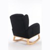 PAGED Modern Rocking Chair, Nursery Accent Chair with High Backrest, Teddy Fabric Reading Chair for Bedroom, Living Room Furniture - 3 of 4