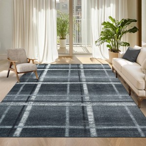 Washable Area Rug, Modern Geometric Area Rugs for Living Room Bedroom, Non-Slip Low Pile Indoor Soft Carpet - 1 of 4