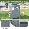 YOOCOZZ Outdoor Fir Wood Rolling Grill Cart with Stainless Steel Top, Drop Leaf and Large Storage Space - 4 of 4