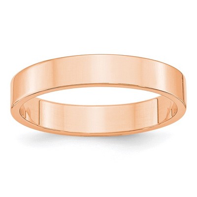 Black Bow Jewelry 4mm 14K Rose, White, or Yellow Gold Lightweight Flat Standard Fit Band