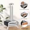 12IN Pizza Oven, Outdoors Stainless Steel Pizza Ovens Wood Pellet with Pizza Stone, Portable Mobile Wood Fired Pizza Stove Ideal for Camping, Party - 4 of 4