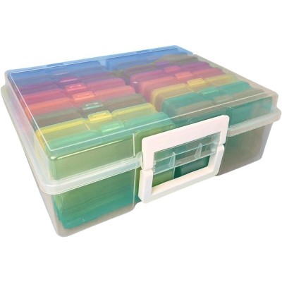 4E's Novelty 16 Pack Clear Multi-color Photo Box with 4x6 Photo Cases and Multicolor Photo Box