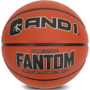 AND1 Fantom Rubber Basketball - Official Size Streetball, Made for Indoor and Outdoor Games - Sold Deflated (Pump NOT Included), Orange, Size 7 - 1 of 4